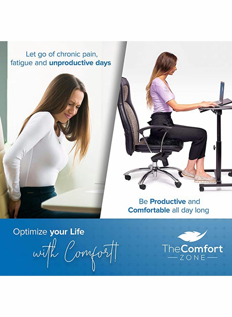 SYOSI Chair Cushions, Back Support Cushion for Office Chair, Seat Cushions, Coccyx Cushion, Office Chair Cushion, Car Seat Pad, Memory Foam Chair Cushion for Sciatica, Hemorrhoid & Back Pain  - Image 3