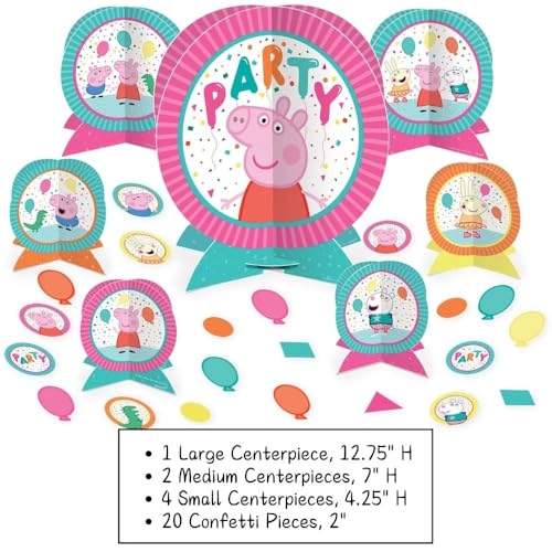 Amscan Peppa Pig Confetti Party Centerpiece Kit (Pack of 27) - Vibrant, Colorful & Fun Table Decorations - Ideal for Kids' Birthday Celebrations - Image 2