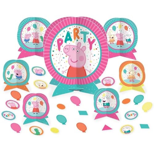 Amscan Peppa Pig Confetti Party Centerpiece Kit (Pack of 27) - Vibrant, Colorful & Fun Table Decorations - Ideal for Kids' Birthday Celebrations - Image 1