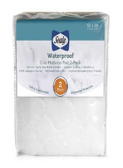 Sealy Sealy 2-PACK Waterproof Fitted Toddler Bed and Baby Crib Mattress Pad Cover Protector, Noiseless, Machine Washable and Dryer Friendly, 52" x 28" - White  - Image 3