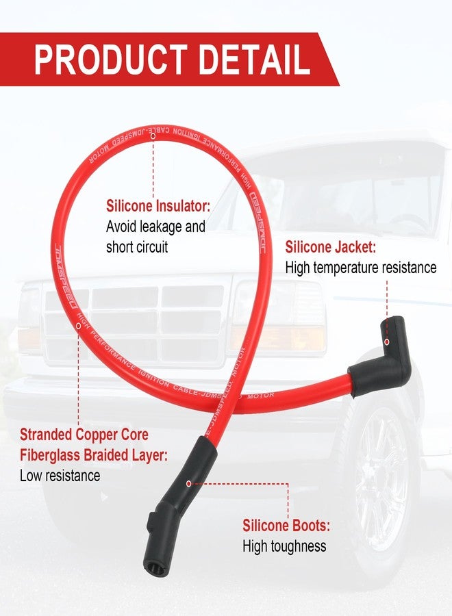 طقم أسلاك شمعات الإشعال 10.2 مم بديل لسيارات فورد F-150 وموستانج بمحركات 5.0 لتر و5.8 لتر SBF 302 ويندسور - Image 4