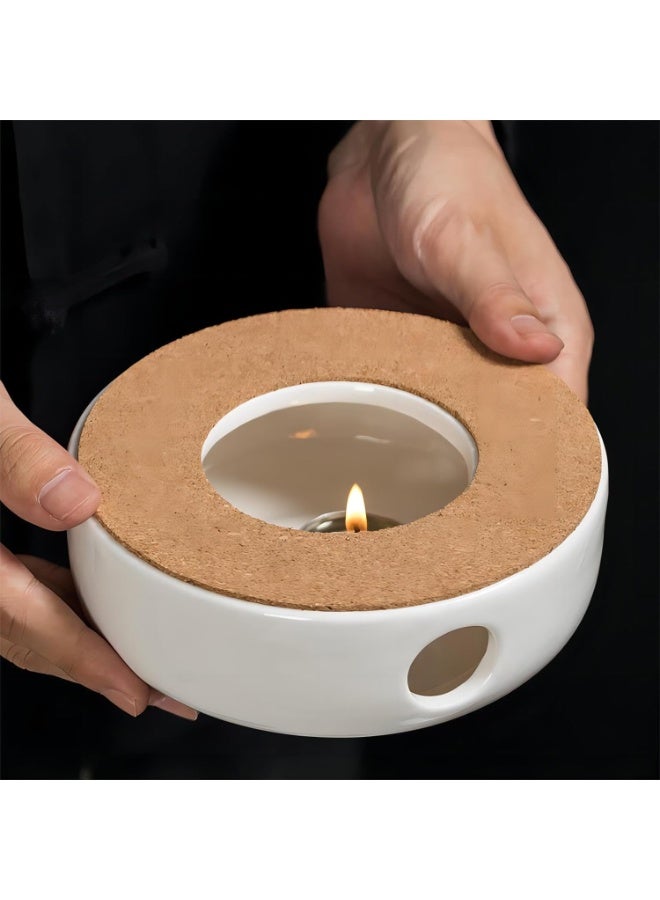 هومستر مدفئ سيراميك للشاي وحامل شمعة للغلايات والكؤوس - مدفئ عالمي لإبقاء القهوة والشاي والحليب دافئاً - Image 5