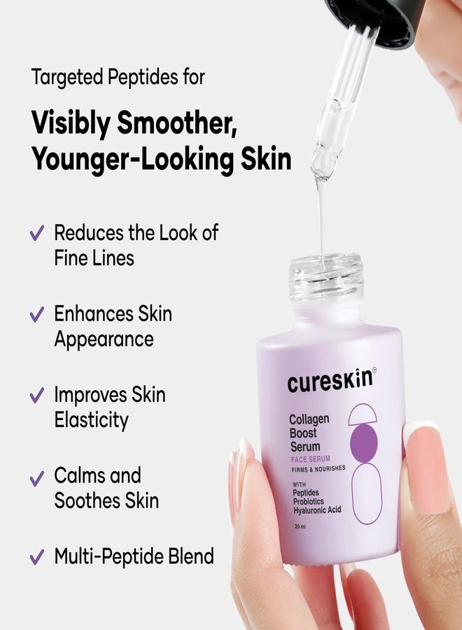 Cureskin Collagen Peptides for Women | Collagen Boost Hyaluronic Acid Serum | Plumps & Repairs with Hyaluronic Acid, Peptides and Probiotics - Image 2