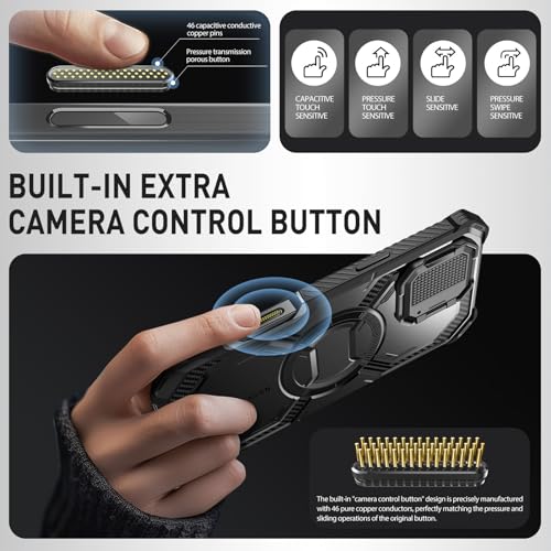 I-blason iBlason Armorbox for iPhone 16 Pro Case MagSafe with Stand 360 FullBody with Builtin Screen Protector Camera Control Camera Cover Kickstand Heavy Duty Protection for iPhone 16 Pro Black - Image 3