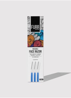 Furr Furr Face Razor for Women, German Blades, Removes hair from chin, upper lip, eyebrows and sideburns, reusable for all skin types, 3 Razors  - Image 1