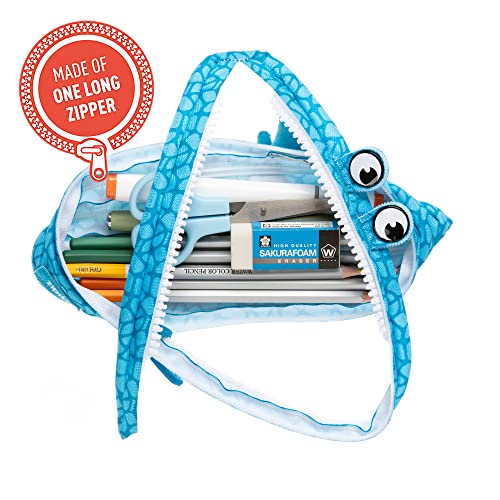 ZIPIT Dino Pencil Case for Kids, Cute Pencil Pouch for Boys Girls and Teens, Stationery Bag for School ,Blue - Image 2