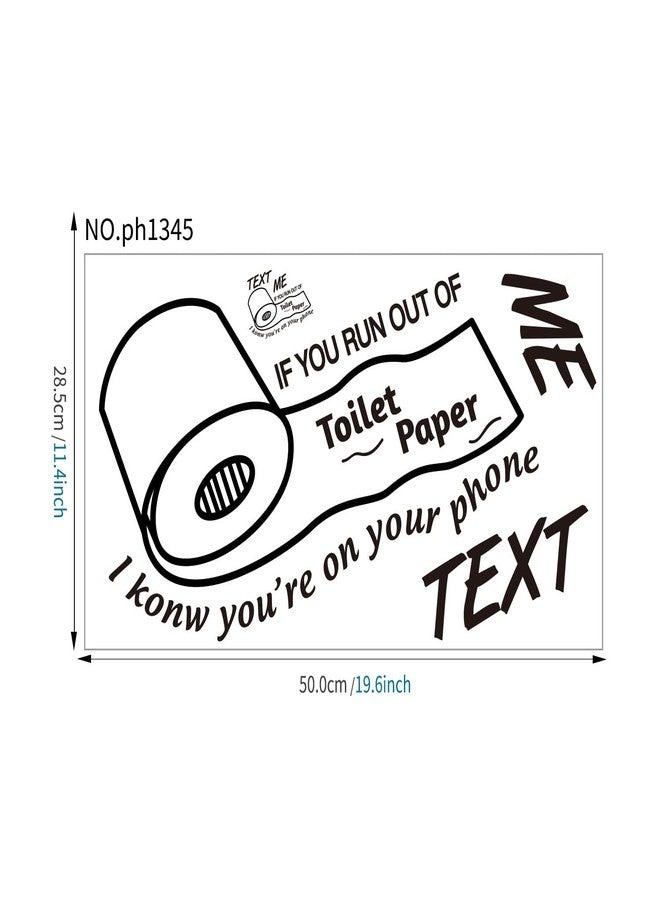 ADECNS Text Me If You Run Out of Toilet Paper I Know You're On Your Phone Toilet Seat Decal Vinyl Bathroom Art Decor (Black01) - Image 2