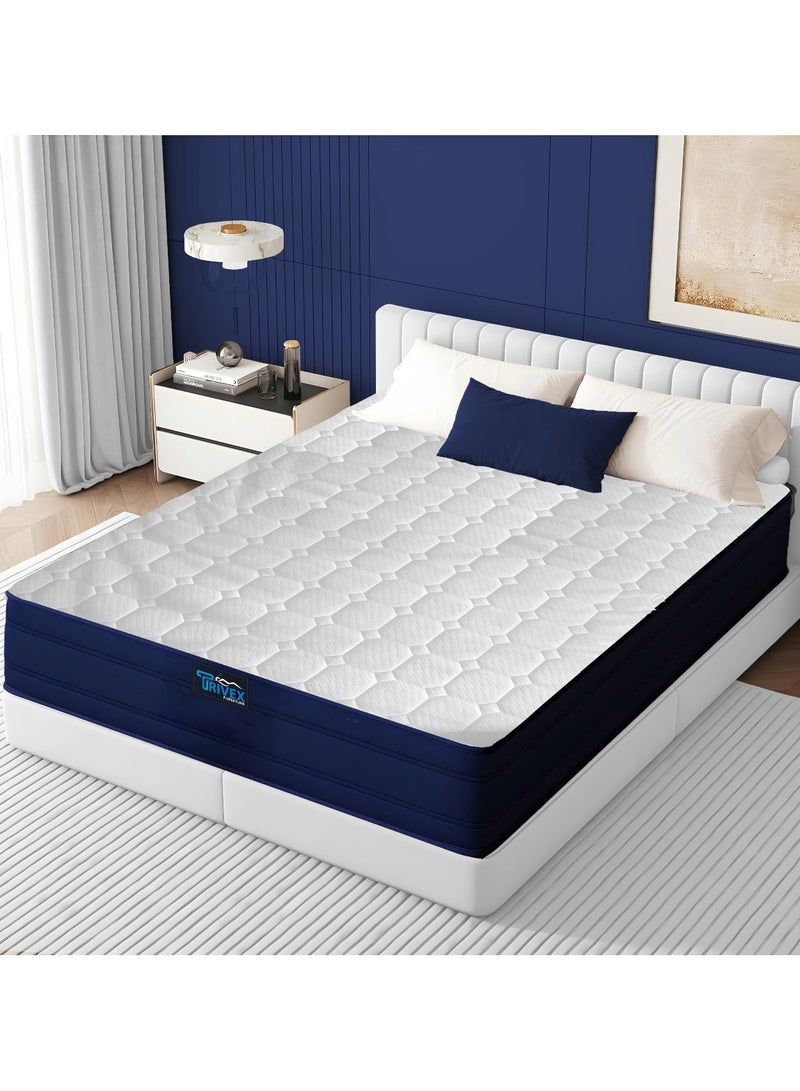 تريفكس مرتبة كينج سايز مزدوجة الراحة، مرتبة كينج تقويمية، تدعم العمود الفقري وتخفف الضغط، قابلة للتهوية، سمك 25 سم، متوسطة الصلابة، ضمان 5 سنوات، مرتبة 180×200 - Image 1