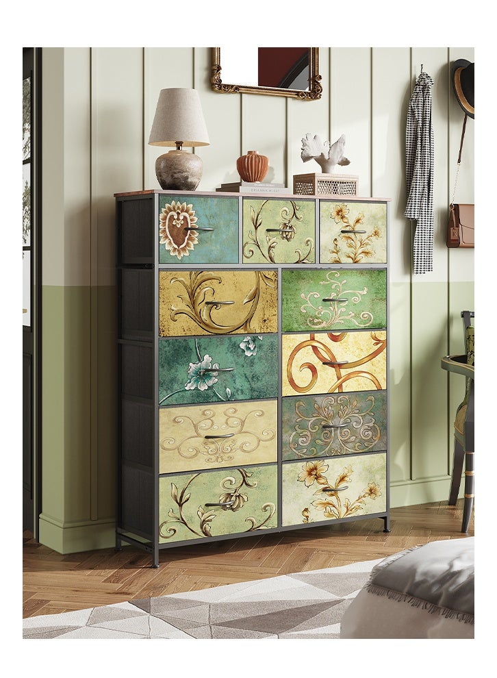 keke 11-drawer large size Fabric model For inside Home Bed Room Storage Cabinet Multicolors 39.61" inch - Image 2