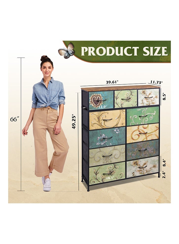 keke 11-drawer large size Fabric model For inside Home Bed Room Storage Cabinet Multicolors 39.61" inch - Image 3