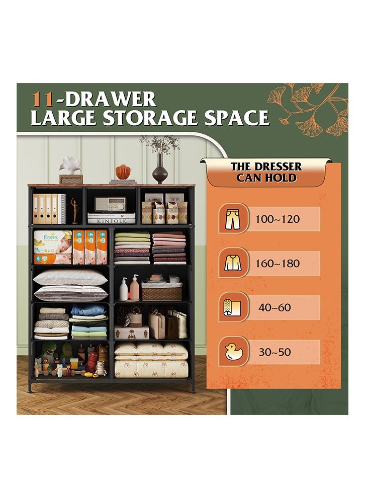 keke 11-drawer large size Fabric model For inside Home Bed Room Storage Cabinet Multicolors 39.61" inch - Image 5