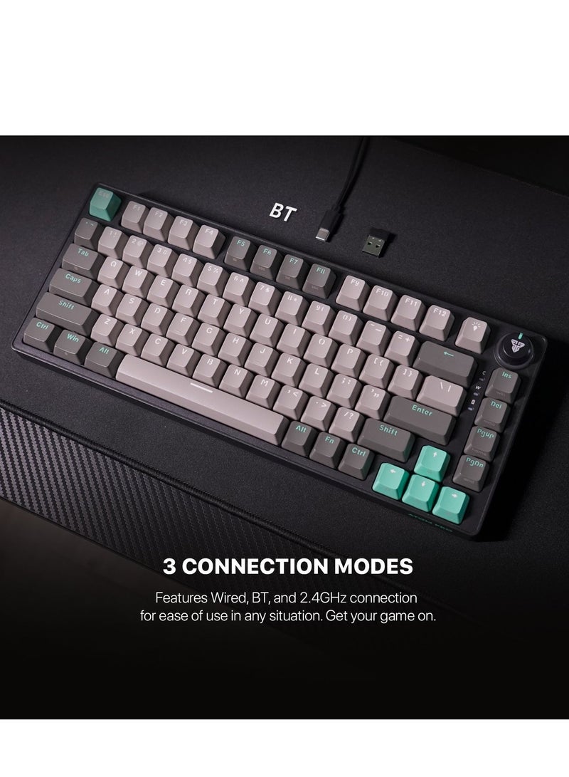FANTECH Atom Pro83 MK913 Tri-Mode Mechanical Gaming Keyboard, Blue Switch, 2.4GHz Wireless, Bluetooth & USB - Image 2
