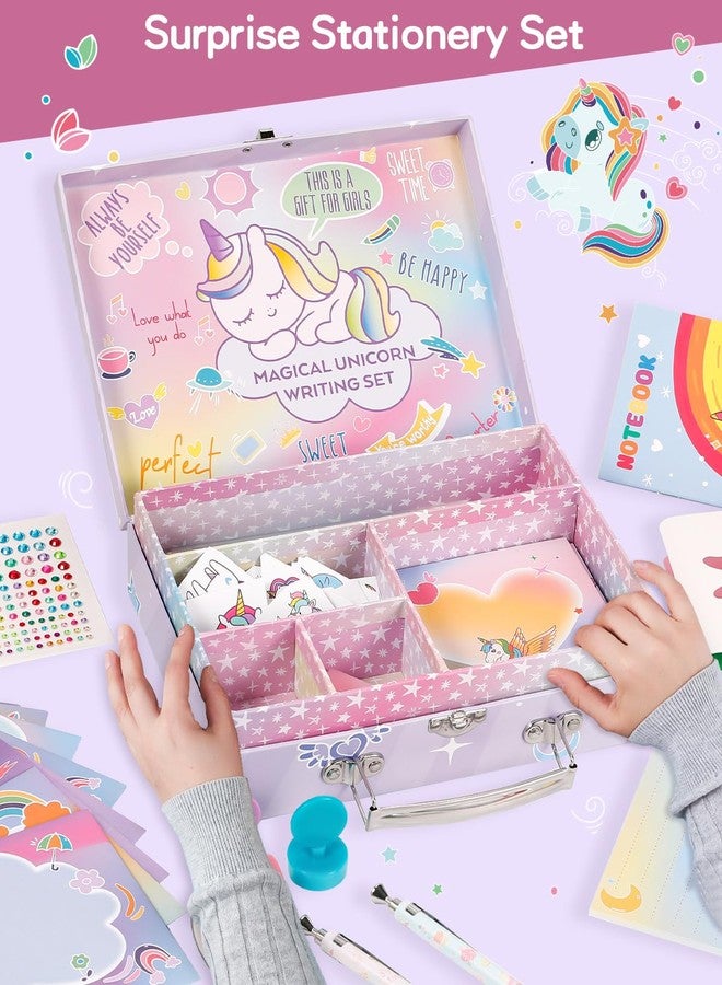 Nicpro 62PCS Unicorn Stationary Set For Girls,Unicorn Kid Toys for Aged 6-10 Years Old, Cute Stationery Supplies Letter Writing Kit Gift for 5,6,7,8,9,10 - Little Girls Ideal Christmas Birthday Gifts - Image 5