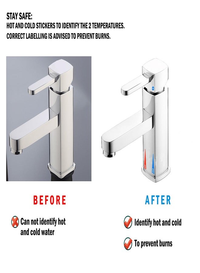 سمارستيكرس ملصقات مؤشر صنبور الماء الساخن والبارد من الإيبوكسي ذاتية اللصق، 10 ملصقات ساخنة و10 ملصقات باردة لصنبور المطبخ والحمام وغطاء الدش - Image 5