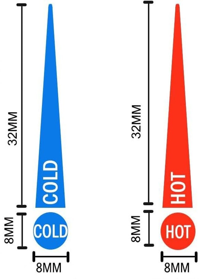 سمارستيكرس ملصقات مؤشر صنبور الماء الساخن والبارد من الإيبوكسي ذاتية اللصق، 10 ملصقات ساخنة و10 ملصقات باردة لصنبور المطبخ والحمام وغطاء الدش - Image 2