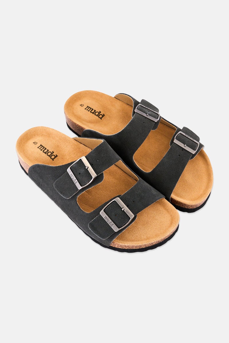 Mudd صنادل رجال قابلة للانزلاق من الفلين، رمادي داكن - Image 2