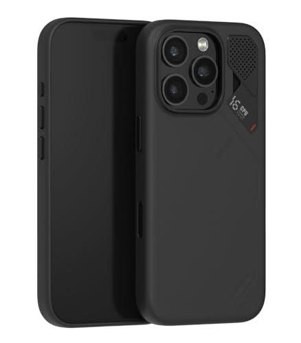 Aulumu A16 Vegan Leather Cooling iPhone 16 Pro Case Updated Camera Control with Cooling Fins Luxury Comfort Compatible with MagSafe Complete WrapAround Touch Black - Image 1