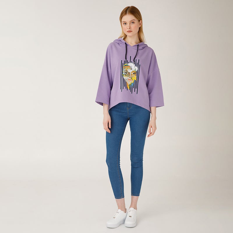 Nature Women's Hoodie Sweatshirt-Large Size  ,Long Sleeve, Soft and Thick Fabric, Casual Wear, Large Size - Image 3