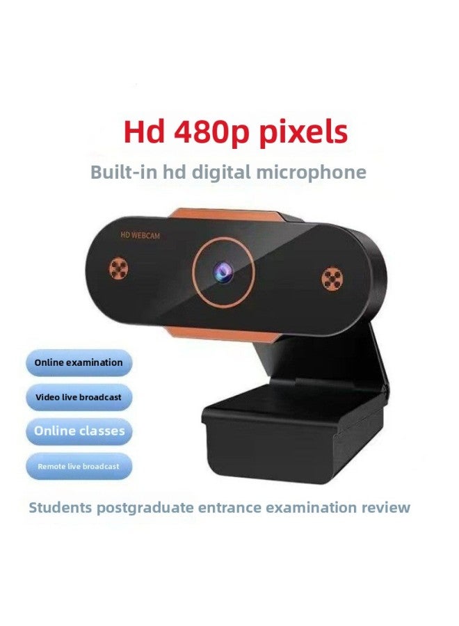 HD Desktop USB Live 4K Camera Network Computer Camera Network Lesson Microphone Notebook Desktop-Color:480p (auto Focus - Imported Silicon Microphone) - Image 1