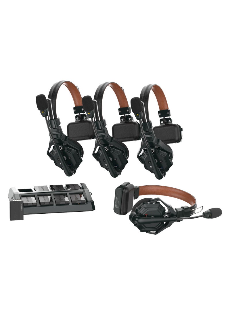 Hollyland Solidcom C1 Pro-4S Full-Duplex ENC Wireless Intercom System with 4 Headsets (1.9 GHz)