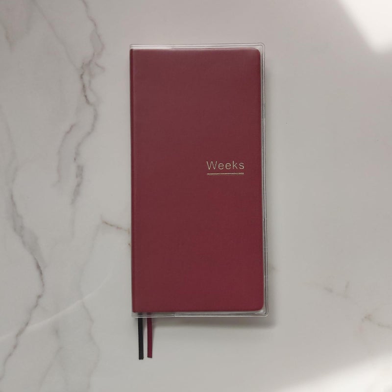 receip Undated Weekly Planner Notebook Pocket Organizer Appointment Book Journal Notebook A6 Week Plan Notepad (Red with cover) - Image 4