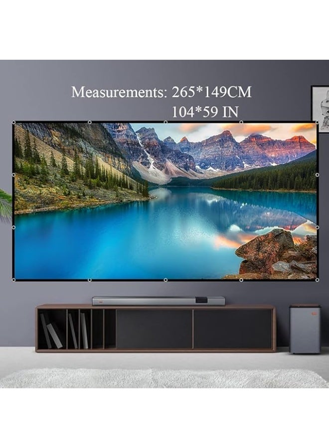 lejiada Projector Screen, 120 inch Portable Foldable Projection Screen 16:9 HD 4K Indoor Outdoor Projector Movies Screen for Home Theater Camping and Recreational Events - Image 4