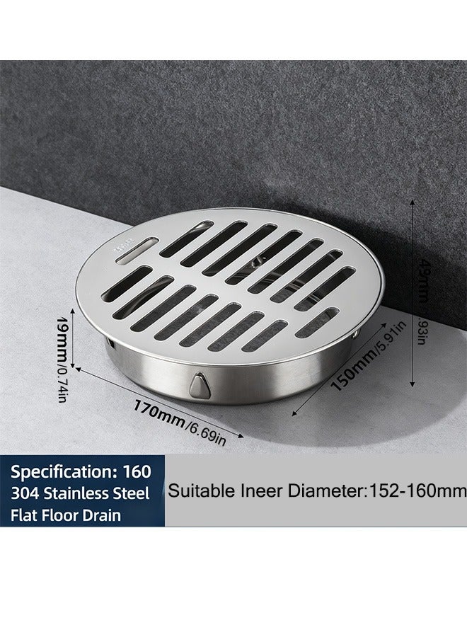 مكافحة الانسداد طابق الصرف غطاء, 304 الفولاذ المقاوم للصدأ مطبخ طابق الصرف غطاء, جولة Snap-in الصرف مكافحة حجب جولة الشبكة غطاء, سهلة التنظيف - Image 2