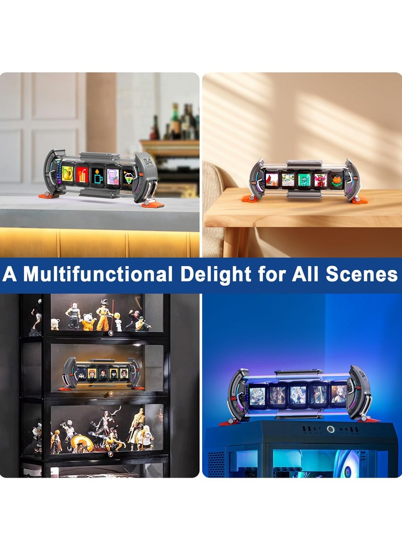 Divoom Times Gate - Cyberpunk Gaming Setup Digital Clock with Smart APP Control, WiFi Connect, RGB LED Display, Personalized Dashboard, Pixel Art for Gaming Room & Office Decor(Sliver)