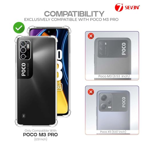 7-Seven 7SEVEN® Back Cover for Poco M3 Pro 5G Transparent Mobile Back Case Shock Proof Design Camera Edges Protection Crystal Clear Phone Case Silicon Soft TPU and Flexible Bumper Phone Cover - Image 2
