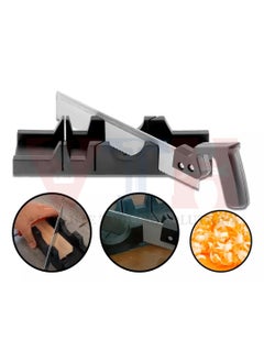 VTH WITH TAGLINE ABSOLUTE TOOLING SOLUTIONS VTH PrecisionCut Pro Durable ABS plastic mitre box with saw for precise 45 and 90 cuts perfect for home improvement and DIY projects  - Image 3