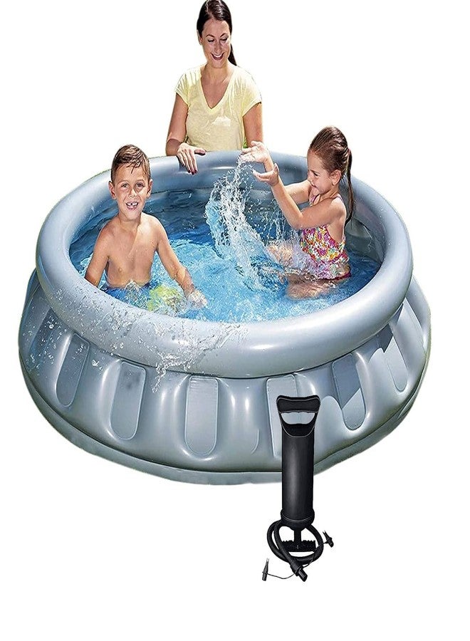 Glan Round Space Ship Inflatable Bath Water Tub for Kids Swimming Pool Accessories Inflatable Combo Summer Swimming Beach Pool Accessories Adults Water Fun Toys (Round Bath Tub) - Image 1