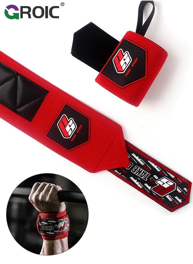 GROIC Weight Lifting Wrist Support Band, Elbow Wraps Wrist Wraps Brace for Men and Women, Elastic Elbow Compression Strap and Joint Support Brace for Powerlifting, Fitness  - Image 1