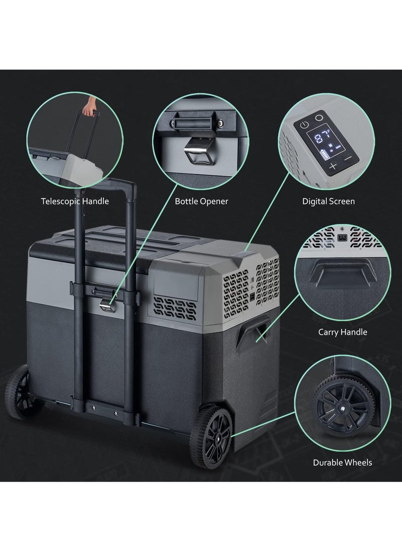 Toby's Toby's TR-55 Electric Cooler Portable Refrigerator Freezer Compact Fridge freezer Electric Cooler for Car RV Vehicle Boat Home Use Travel Camping Truck Party Picnic Outdoor (55 Liter)  - Image 2