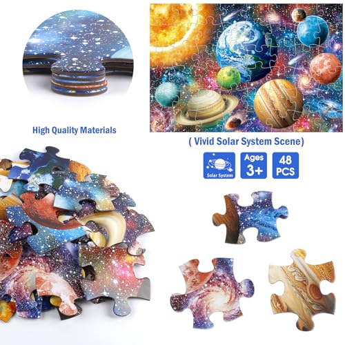 IFLOVE Jumbo Floor Puzzle for Kids48 Piece Solar System Planet Large Jigsaw Puzzles for Toddler Ages 35Preschool Educational Learning Space ToysEaster Gift for Boys Girls Ages 48 - Image 5
