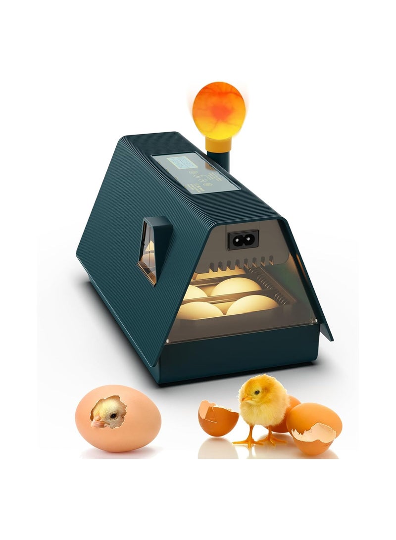 Automatic Egg Incubator for 10 Hatching Eggs with Temperature & Humidity Control, Includes Egg Candler for Chicken, Quail, and Duck Eggs, Features Automatic Egg Turning and LED Light. - Image 1