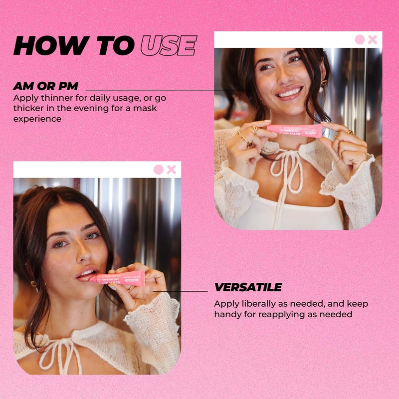 Vitamasques Overnight Lip Mask - Hydrating Vanilla Lip Balm Moisturizer with Vitamins & Natural Oil Hydrates, Nourishes & Plumps Lips Area - Korean Skin Care Lip Care Products (Pack of 3) - Image 4