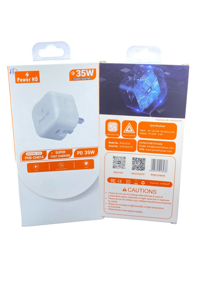 POWER HD iPhone Fast Charger, 35W USB C iPhone Charger Plug with 1M Fast Charging Cable, Type C Fast Charger Compatible with iPhone 14/14 Plus/14 Pro/14 Pro Max/13 - Image 1