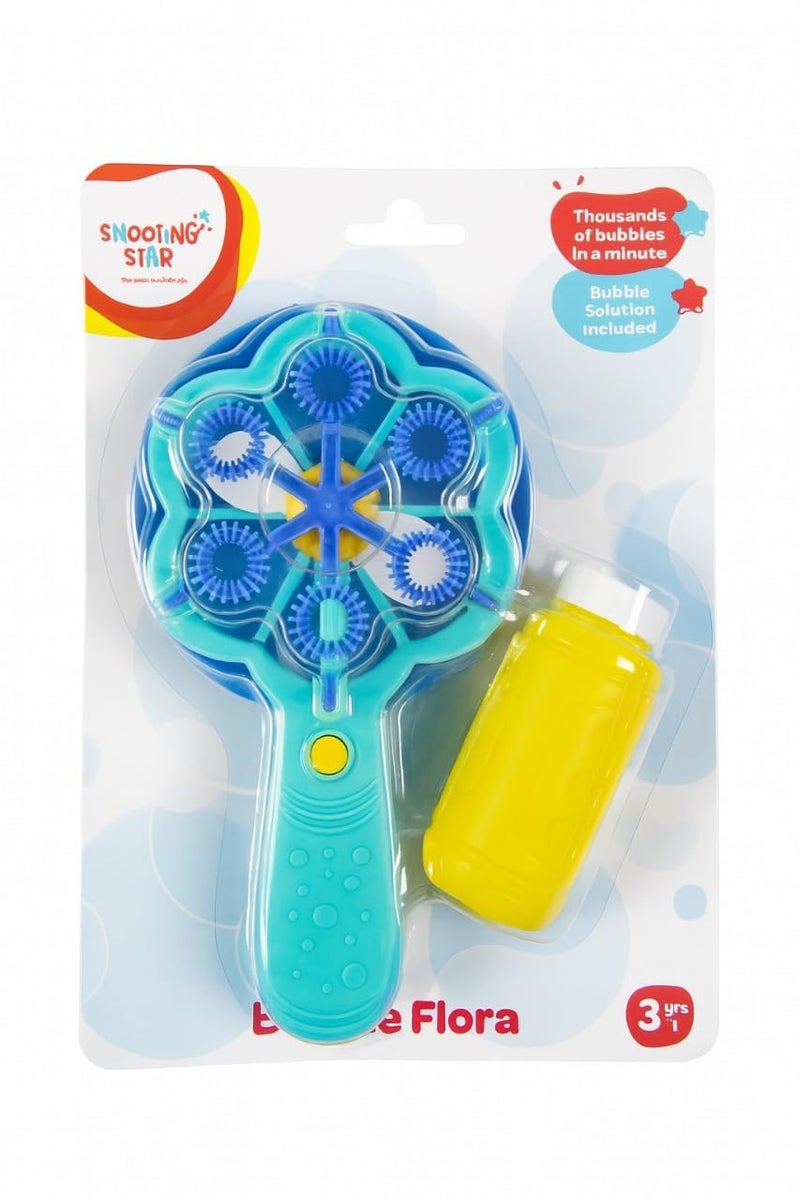 Shooting Star Bubble Flora with 1 Refill Bubble Solution | Bubble Play Toy for Fun Indoor/Outdoor Bubble Machine for Kids 3Y+ | Perfect for Birthday Parties & Summer Outdoor Fun or Party (Blue) - Image 5