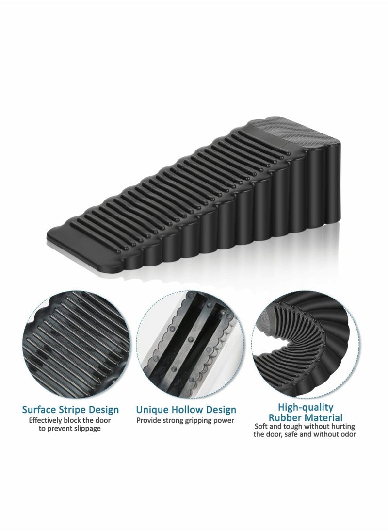 SYOSI Rubber Door Stopper, 5 Pack Anti-Slip Door Stop Wedge Security Heavy Duty Door Stopper Works On All Floor Types and Carpet for Home School Hospital Works  - Image 4