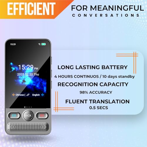Herpla Language Translator Device, Voice/Text Bidirection Word Translator, 138 Languages Online/Offline Translator For business And Learning - Image 3