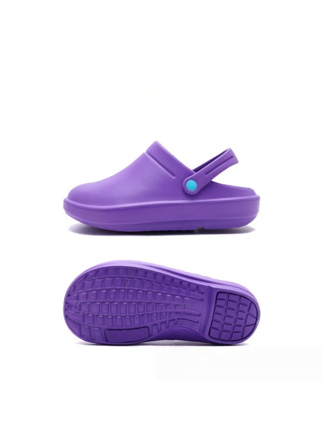 Operating room arch support slippers, unisex fully enclosed breathable shoes, protective shoes, suitable for doctors, nurses, and laboratory staff, non-slip sandals (purple). - Image 1
