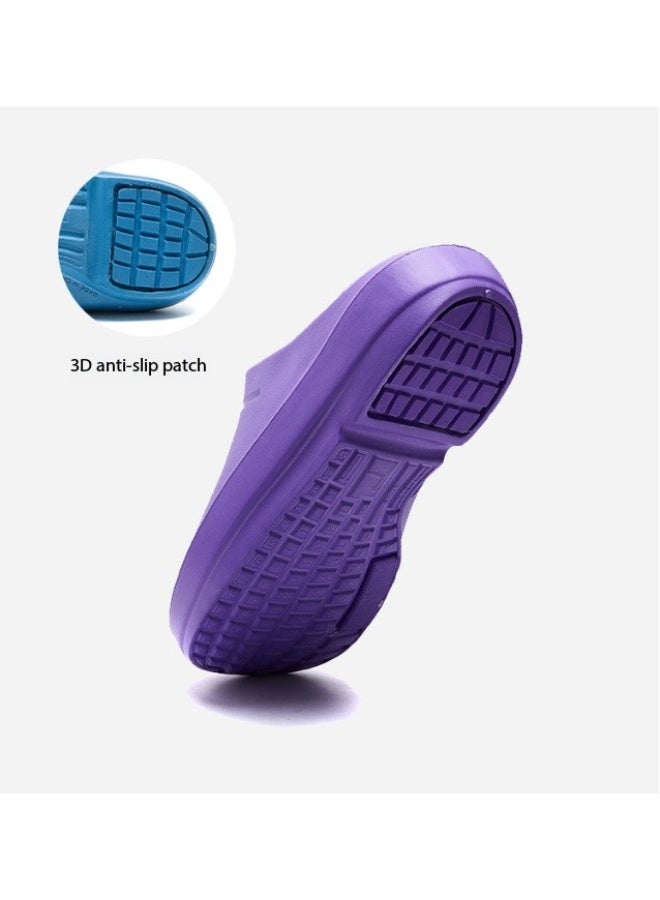 Operating room arch support slippers, unisex fully enclosed breathable shoes, protective shoes, suitable for doctors, nurses, and laboratory staff, non-slip sandals (purple). - Image 3