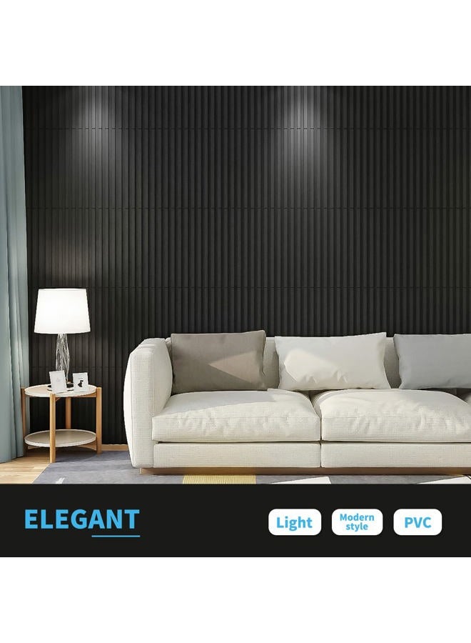 Art3d Slat Wall Panel, 3D Fluted Textured Panel 12-Tile 19.7 x 19.7in. - Black - Image 3