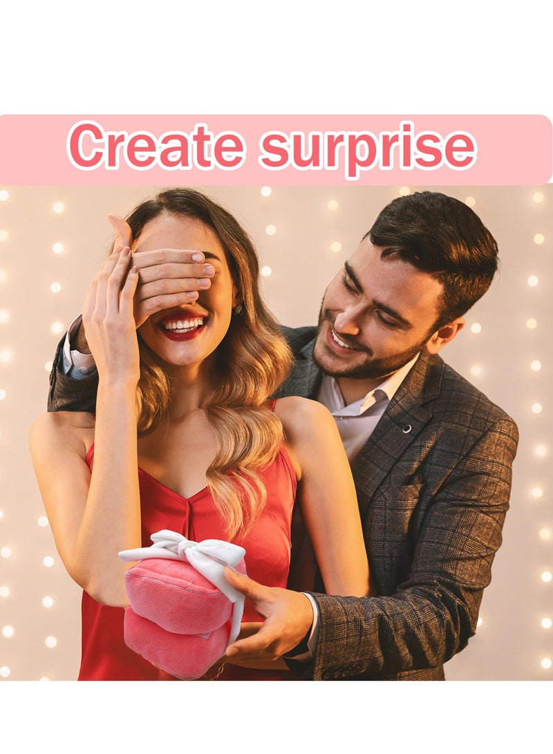 Plush Ring Box Toy Funny Gifts Couples Ideas Hide Surprise Oversized Ring Sets Plush Couple Ring Surprise Gift Machine Washable Love Ring Case Pink  - Image 4