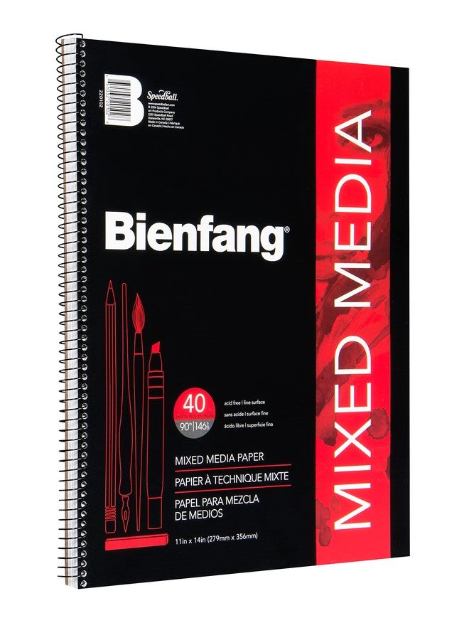 Bienfang Mixed Media Pad, 11x14 Inches, 40-Sheets Artist Paper, Spiral-Bound Sketchbook, 90lb,146gsm - Image 2