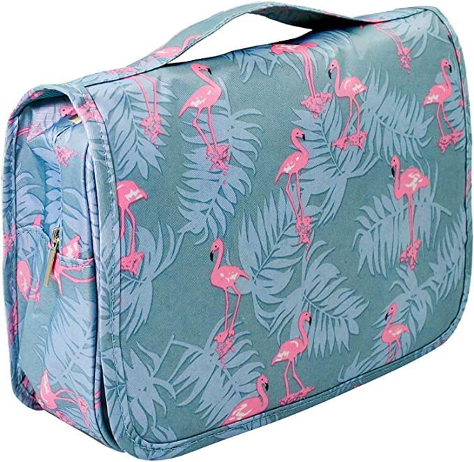 KARDIFF Toiletry Bag Portable Hanging Travel Kit Bag Cosmetic Make up Organizer Makeup Pouch Waterproof Case Travelling Storage Brush Kit Flamingo - Image 3