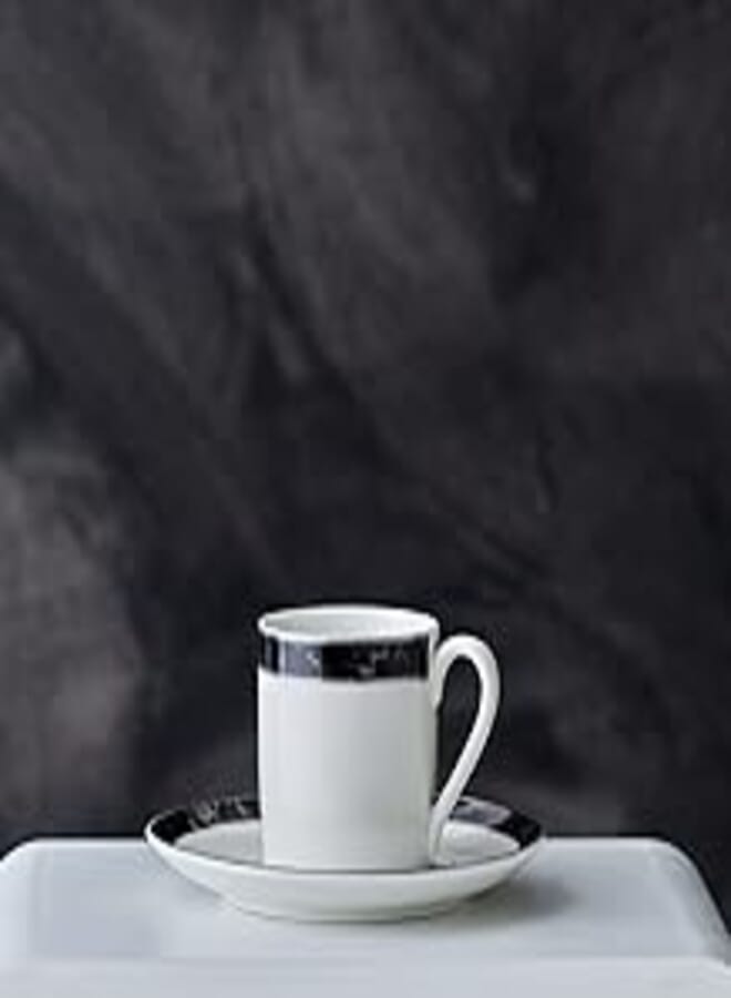 Karaca | Checkered Single Porcelain Coffee Cup Set 90 ml