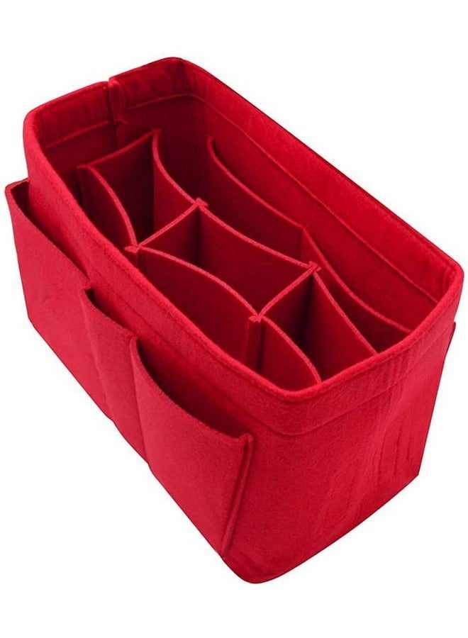 Advance Geotextiles Women Felt Purse Organizer Insert for Ladies Handbag, Tote, Hobo Bag Storage Purse Divider, Multiple Storage Compartment - Red(13.8x3.35x5.9) inch (Slender L) - Image 1