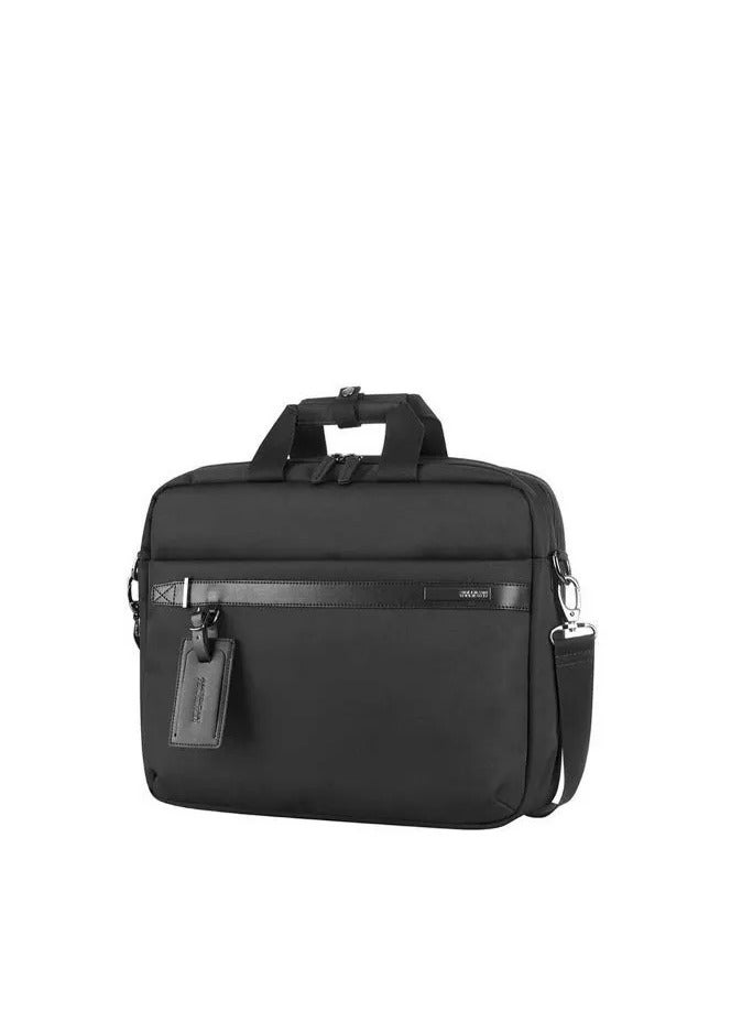 AMERICAN TOURISTER Nobleton Briefcase, 100% Polyester, Black|Quick Access Pocket|Antimicrobial Lining|Adjustable Shoulder Strap|Laptop Compartment - 1 Year International Warranty - Image 1