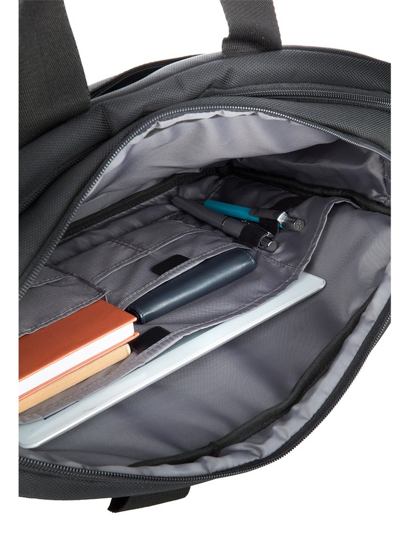 AMERICAN TOURISTER Nobleton Briefcase, 100% Polyester, Black|Quick Access Pocket|Antimicrobial Lining|Adjustable Shoulder Strap|Laptop Compartment - 1 Year International Warranty - Image 4